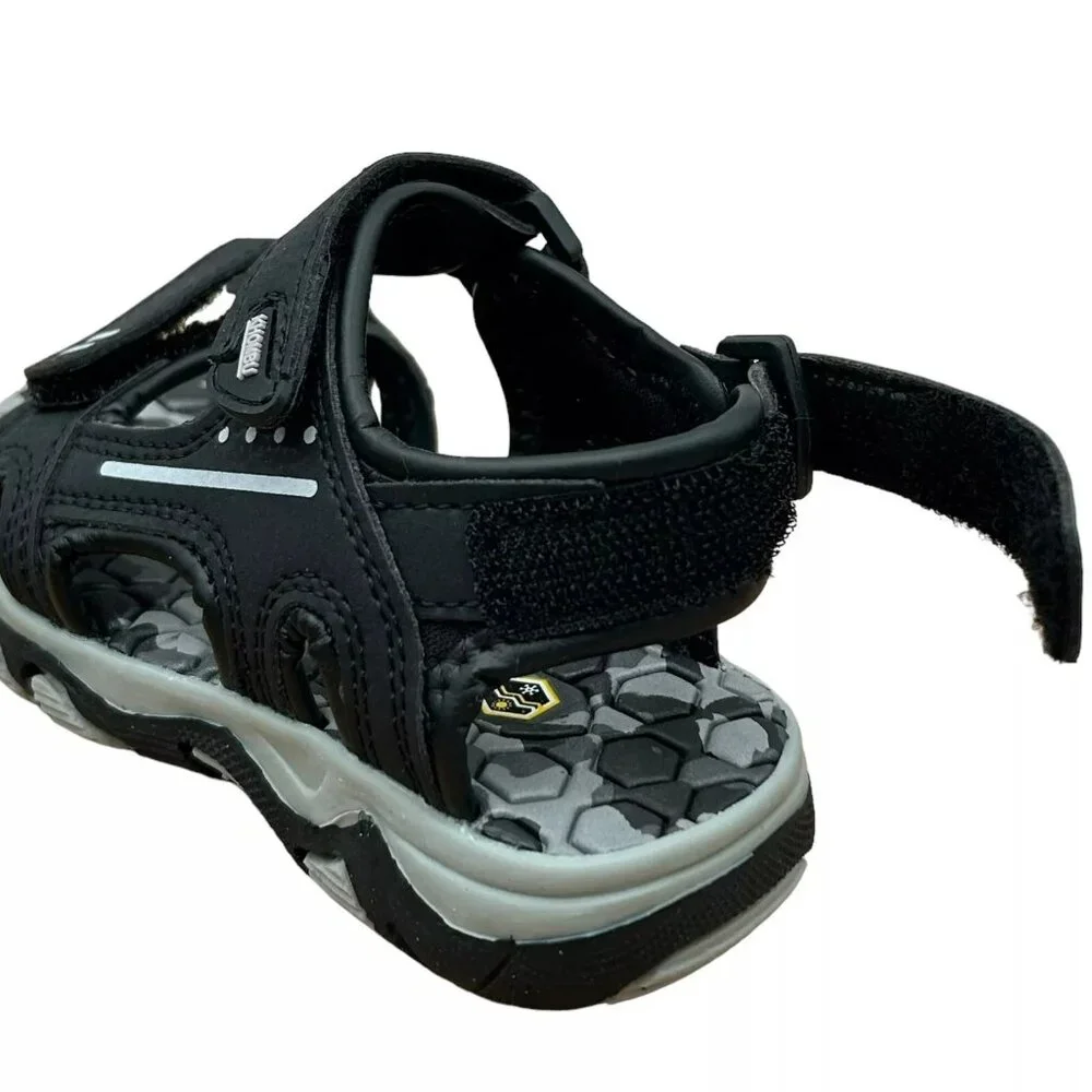 Khombu Toddler Boy's Strappy Sandals Size 7 Black Sporty Style Adjustable Straps